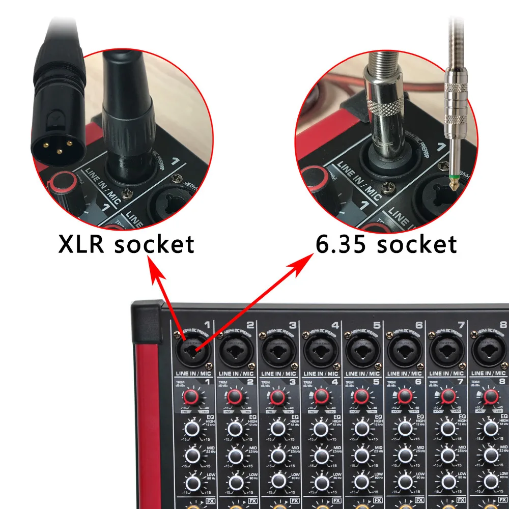 US $124.85 Freeboss MINI8 8 Channels Mono Mixing Console With Bluetooth Record 99 DSP Effect USB Function Professional Audio Mixer