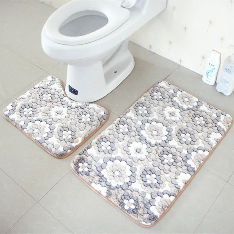 2 шт. коврики для ванной и унитаз набор нескользящий 45x50 см 50x80 см|bath mat|slip bath matnon slip