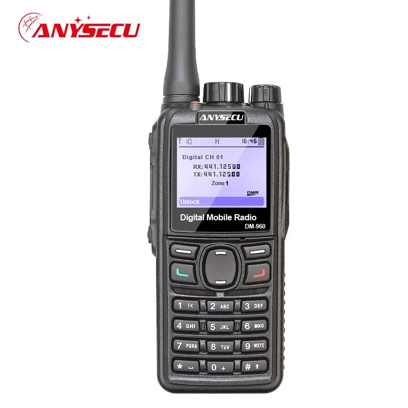 Anysecu рация ПМР DM-960 TDMA радио DM960 VHF UHF с gps двойной слот раз совместим с MOTOTRBO с usb-кабелем