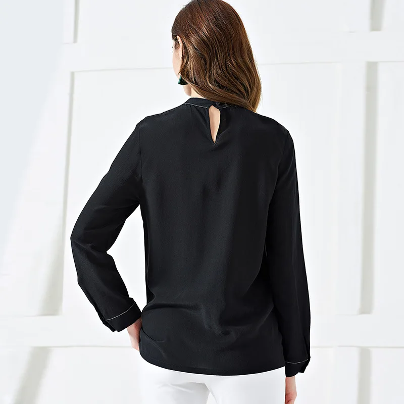 Женская одежда Евро американская рубашка из 100% шелка с длинными рукавами| |
