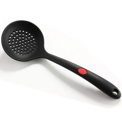 Strainer Black Премиум силиконовые наборы инструментов для приготовления пищи Кухонные принадлежности кухонная посуда/Тернер дуршлаг ситечко для супа рисовая ложка - Цвет: Strainer Black