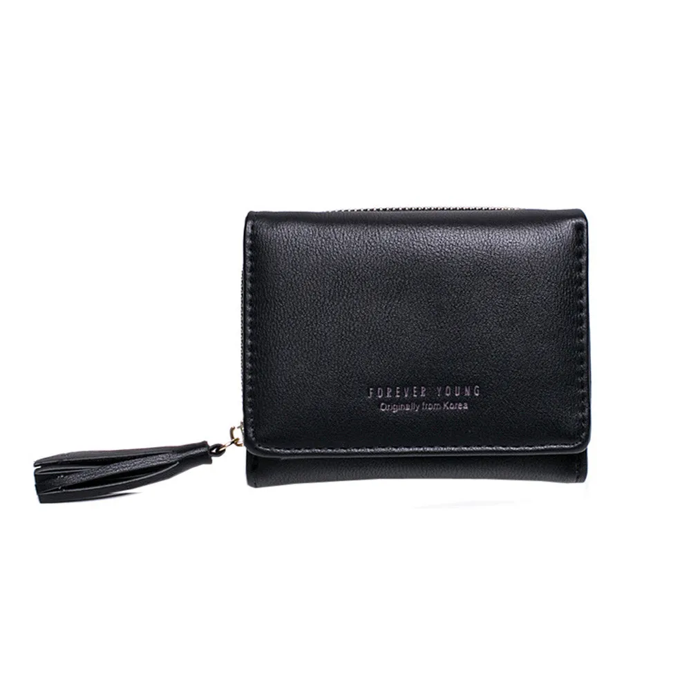 

L147 FOREVER YOUNG simple small wallet female short paragraph three fold multi-function ladies Leather Small Mini Wallet H30508