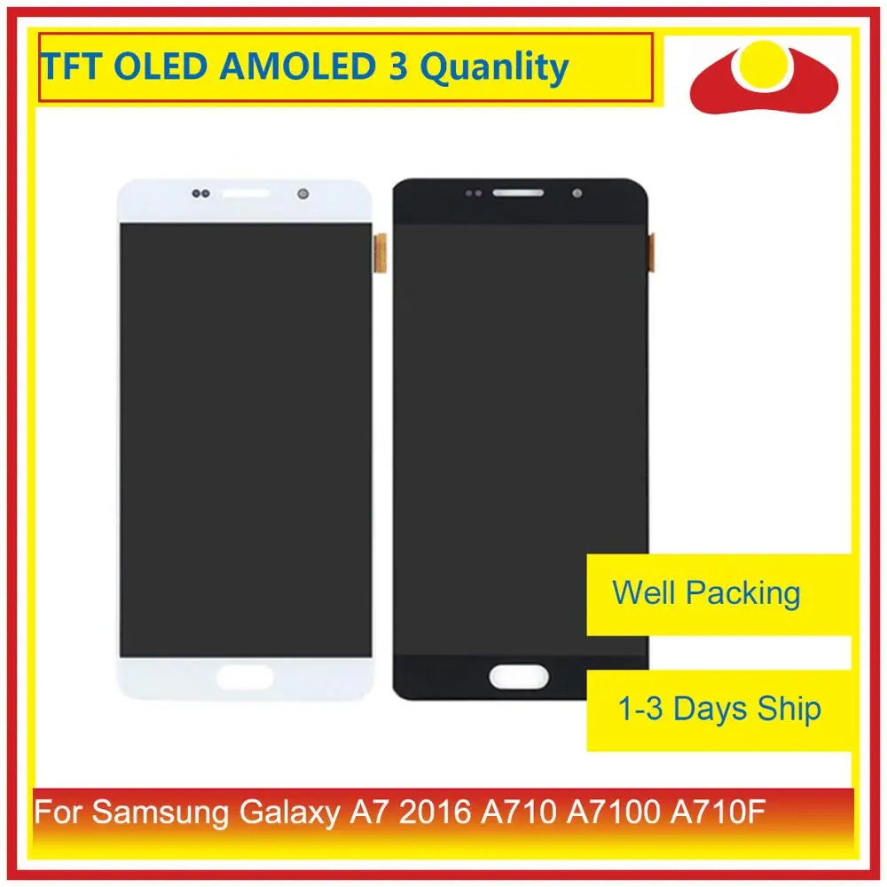 10 шт./партия для Samsung Galaxy A7 A710 A7100 A710F ЖК-дисплей с сенсорным экраном дигитайзер панель монитор в сборе