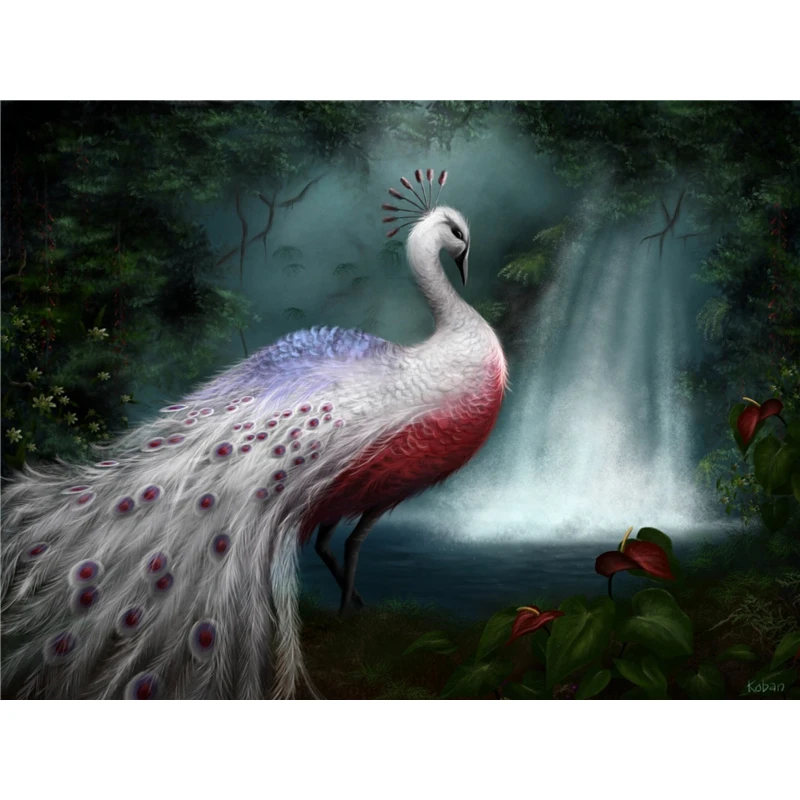DIY Diamond Painting Peacock White Goose Mosaic Rhinestone Square Round 5D Cross Stitch Embroidery 3D Photo Decoration | Дом и сад