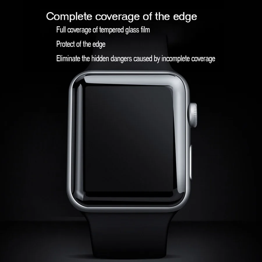 3D полное покрытие изогнутое 9H Закаленное стекло протектор экрана на iwatch 1/2/3