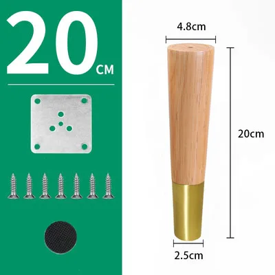 4 шт./лот деревянные ножки ТВ шкаф поддержка дивана ножки аксессуары для мебели латунные чашки твердые деревянные ножки - Цвет: Цвет: желтый