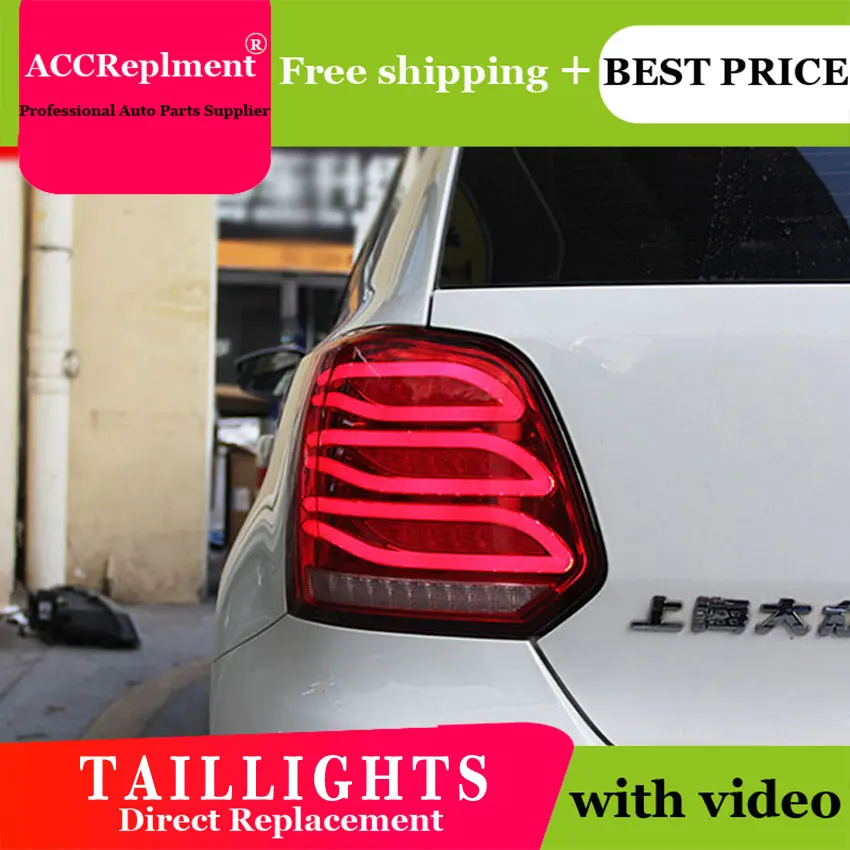 

2PCS Car Styling for VW polo Taillights 2011-2017 for polo LED Tail Lamp+Turn Signal+Brake+Reverse LED light