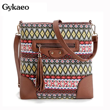 

Bohemian style canvas bag for women messenger bags lady small vintage national crossbody shoulder bag bolsa feminina sac a main