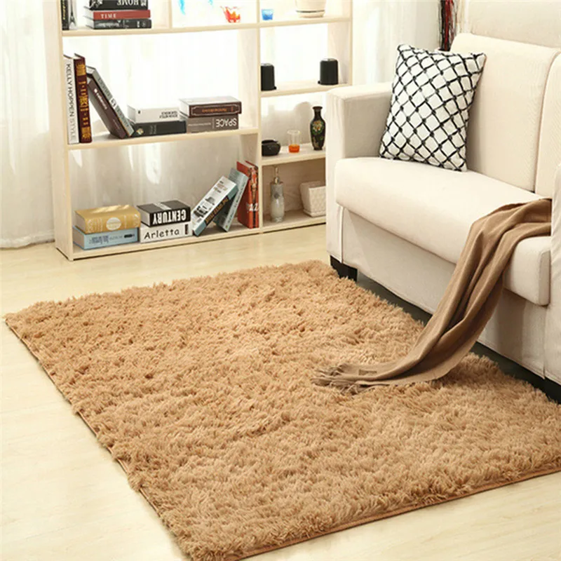 Room Bedroom Floor Carpet Mat Soft Anti-Skid Rectangle Area Rug 120x80CM Size Absorbent Soft Mat Bathroom Bedroom Floor - Цвет: khaki