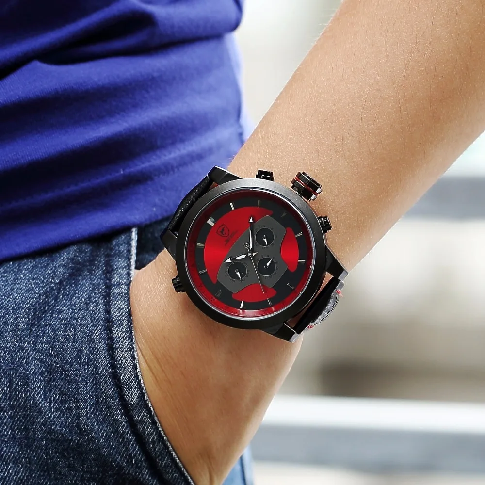Requiem Shark Sport Watch Red Black Leather Band Quartz-Watch Waterproof Clock Date Men's Wrist Watches relogio masculino /SH207 Requiem Shark Sport Watch Red Black Leather Band Quartz-Watch Waterproof Clock Date Men's Wrist Watches relogio masculino /SH207