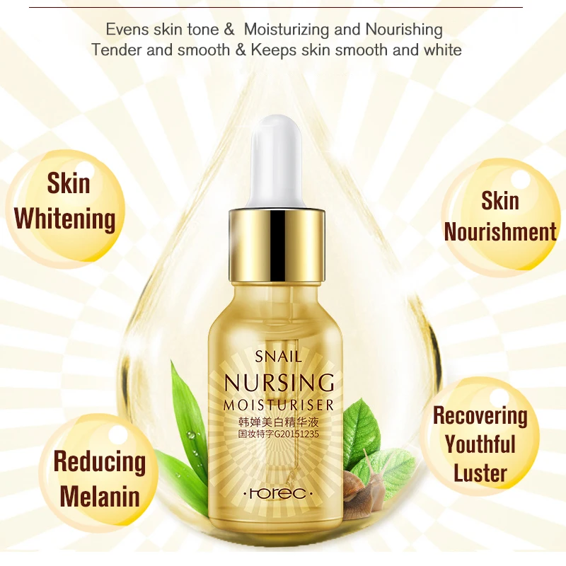 ROREC Snails Whey Wrinkle Serum Liquid Essence Acne Treatment Black Head Remove Anti-Aging Anti-redness Whitening Moisturizing