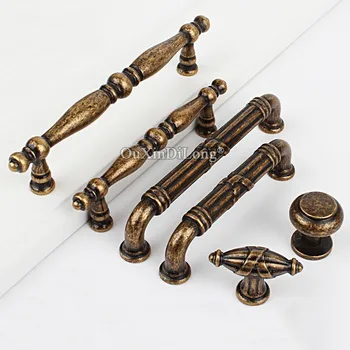 

10PCS Retro European Antique Cabinet Pulls Handles Cupboard Wardrobe Drawer Kitchen Cabinet Handles and Knobs Furniture Hardware