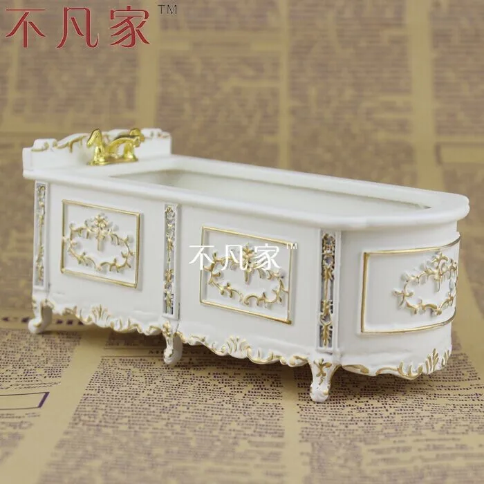 case di bambola 1 12 scala offerta speciale vernice mobili in miniatura in oro vasca