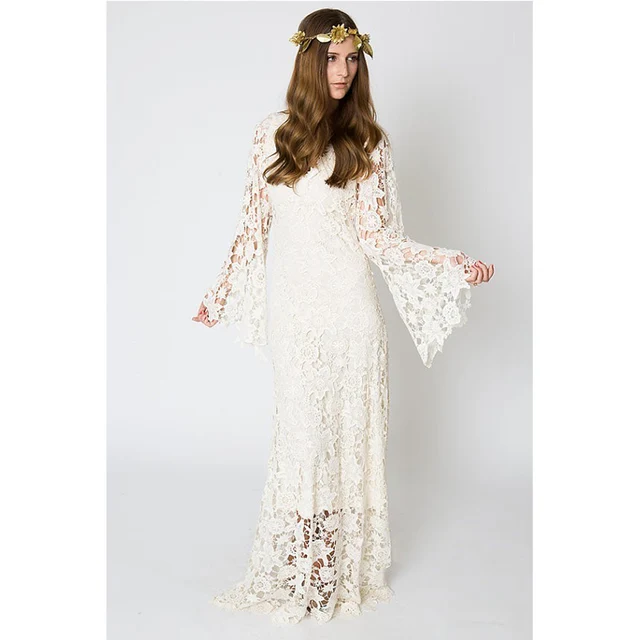 Vintage Bell Sleeve Wedding Dress