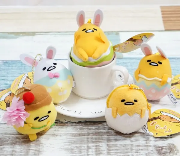 

5 Styles Cute Lazy Egg Plush Stuffed Toys Easter Gudetama Egg Cosplay Rabbit Plush Dolls Girls Pendant Keychain Gifts