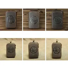 Модная Мужская винтажная сумка из натуральной кожи на молнии с 6 крючками, чехол для ключей от машины, мини держатель, кошелек, органайзер, сумка, новинка, 6 стилей