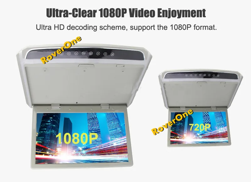 15,6 ''дюймовый HD 1080 P Automotivo автомобиль откидной потолочный TFT ЖК-монитор туристический грузовик транспортный проигрыватель рекламных объявлений HDMI USB SD