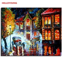 HELLOYOUNG ручная роспись маслом красочная жизнь цифровая живопись по номерам Масляные картины китайские картины-свитки домашний декор