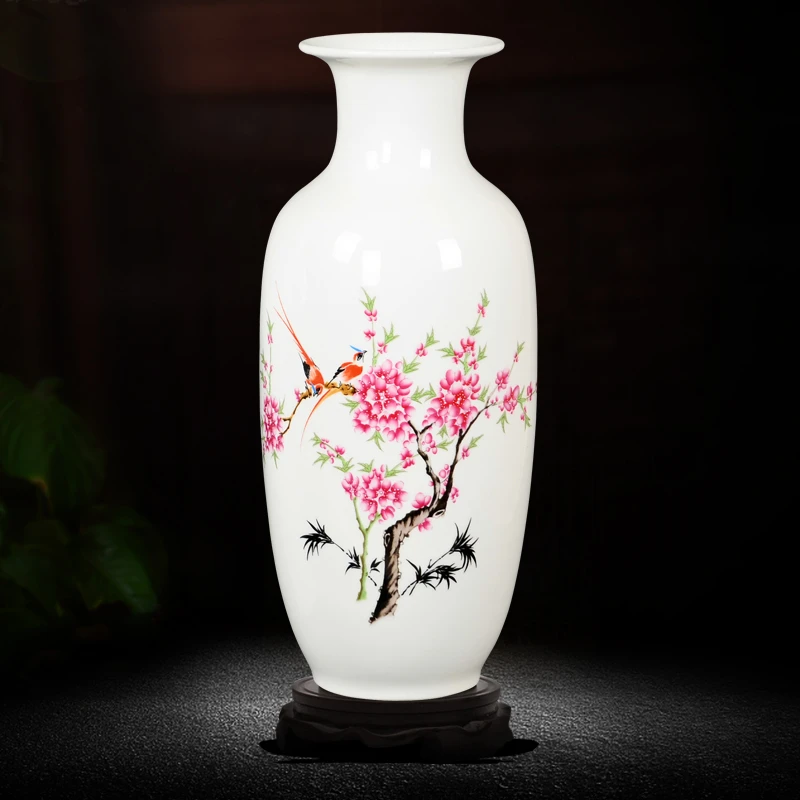 Китайская большая настольная декоративная ваза Цзиндэчжэнь, керамическая ваза для украшения дома, традиционная фарфоровая ваза для китайского искусства