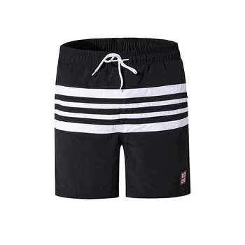 

Board shorts New Summer hot beach shorts Men Polyester quick dry Striped print elastic waist streetwear Men's home casual Shorts