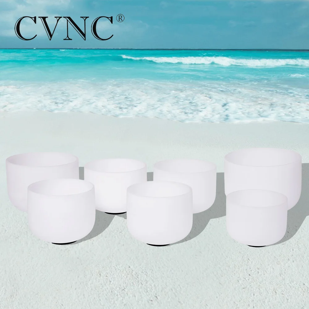 

CVNC 8"-12" tuned CDEFGAB one 7pcs chakra authentic crystal singing bowl set