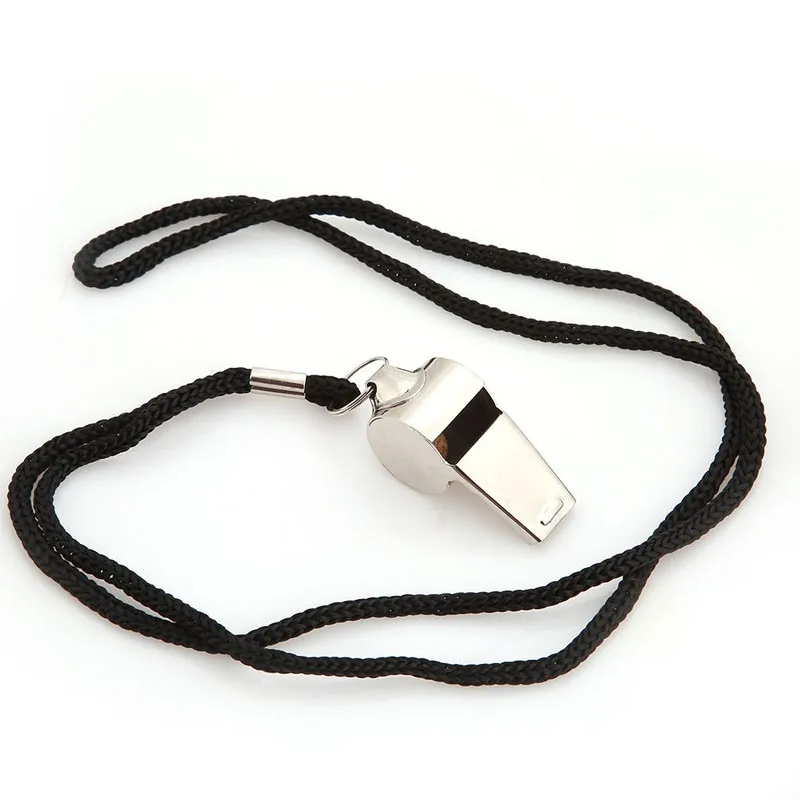 Sports Referee Training Metal Whistle With Rope Display 1