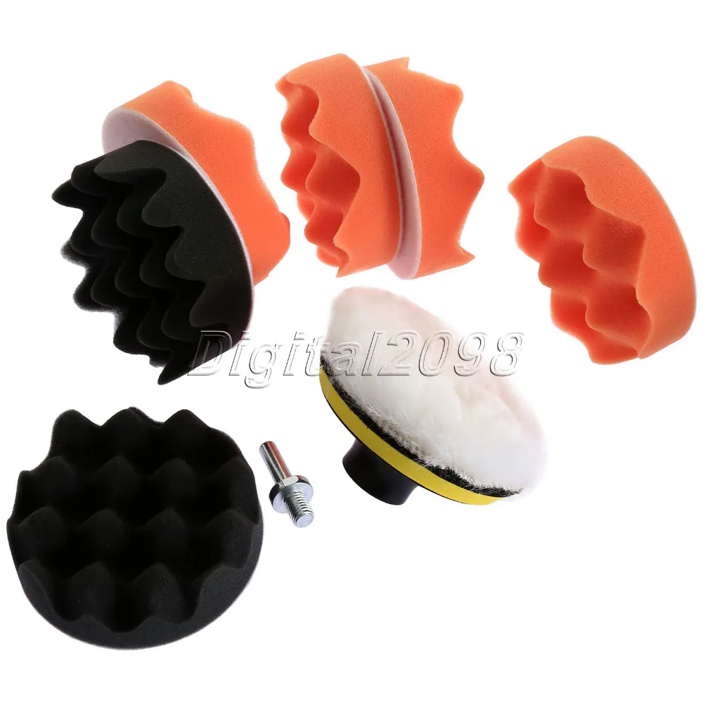 

9 pcs/set Gross Polish Polishing Buffer Pad Sponge Kit Set Wet Foam Buffing Pads Auto Polishing with Drill Adapter M10 Polisher