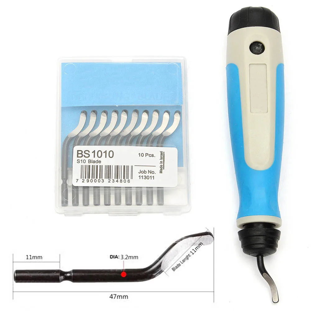 11PCS Hand Deburring Trimming Cutter Plastic Handle Metal Blades Set
