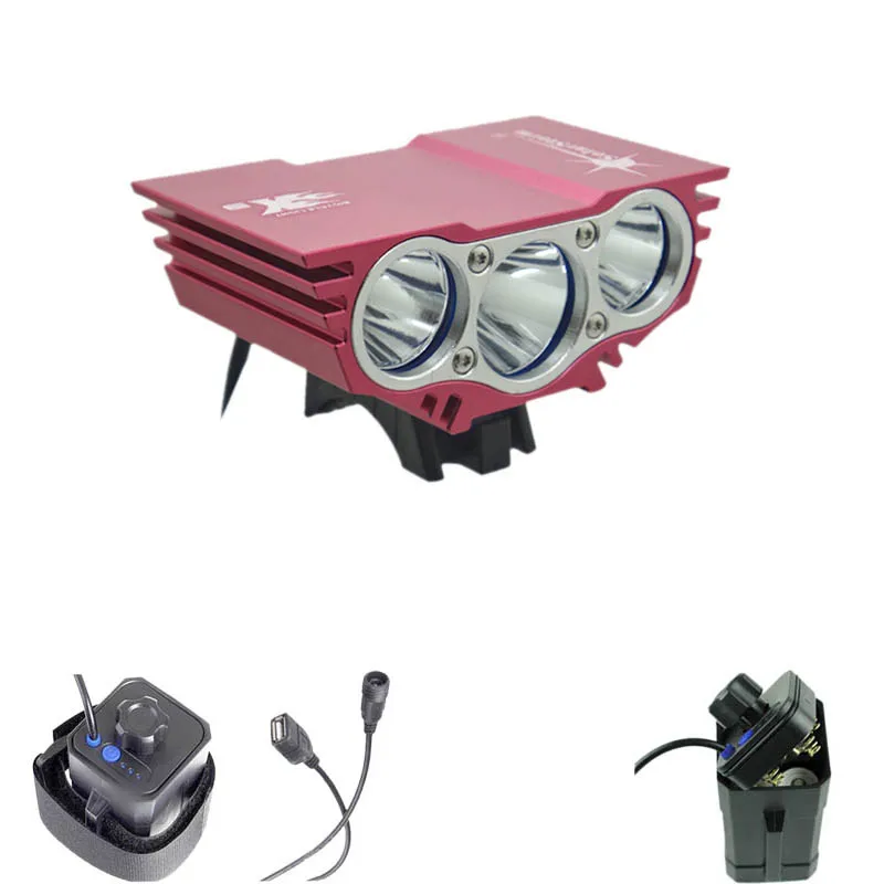 Discount bike lights 3x XM-T6 U2 Led Head Lamp Waterproof 4x18650 Power Battery Storage Case Box(no battery) SolarStorm X3 5 Discount bike lights 3x XM-T6 U2 Led Head Lamp Waterproof 4x18650 Power Battery Storage Case Box(no battery) SolarStorm X3 5