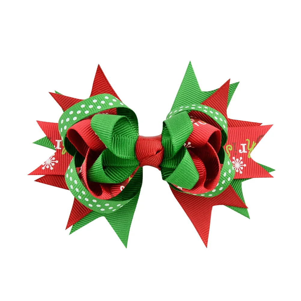 Paragraph 11 cm children Christmas ornaments headdress Colorful bowknot hairpin Dovetail festival 660 hairpins