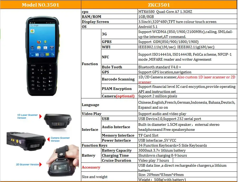 Оптовые продажи PDA сборщик данных Android qr-код сканер PDA NFC RFID КПК