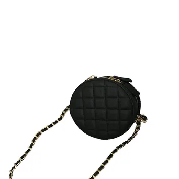 

Bag female 2019 new net red with solid color mini round bag wild rhombic single shoulder diagonal chain bag female