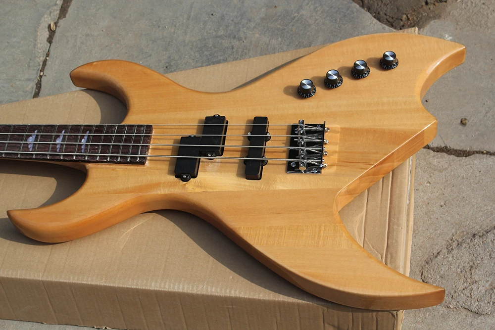 Фабрика изготовленная на заказ натуральная деревянная цветная электрическая бас-гитара с 4 струнами, гриф из палисандра, шейный корпус, предложение по индивидуальному заказу