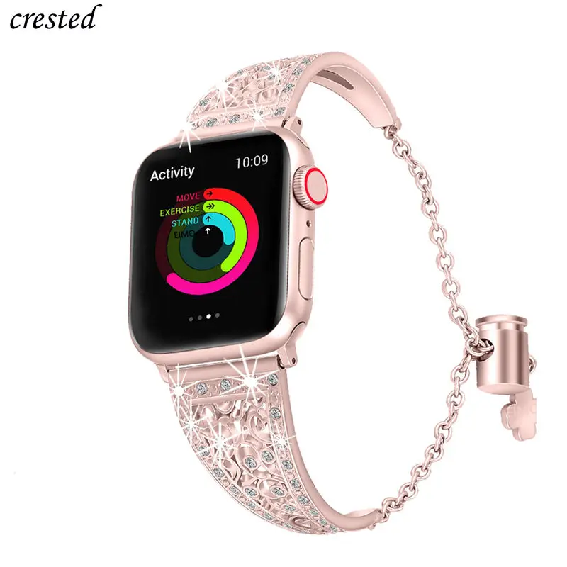 

Diamond Bracelet For Apple watch band strap Apple watch 4 band 40mm 44mm iwatch band 38mm 42mm stainless Steel watchband 3 2 1