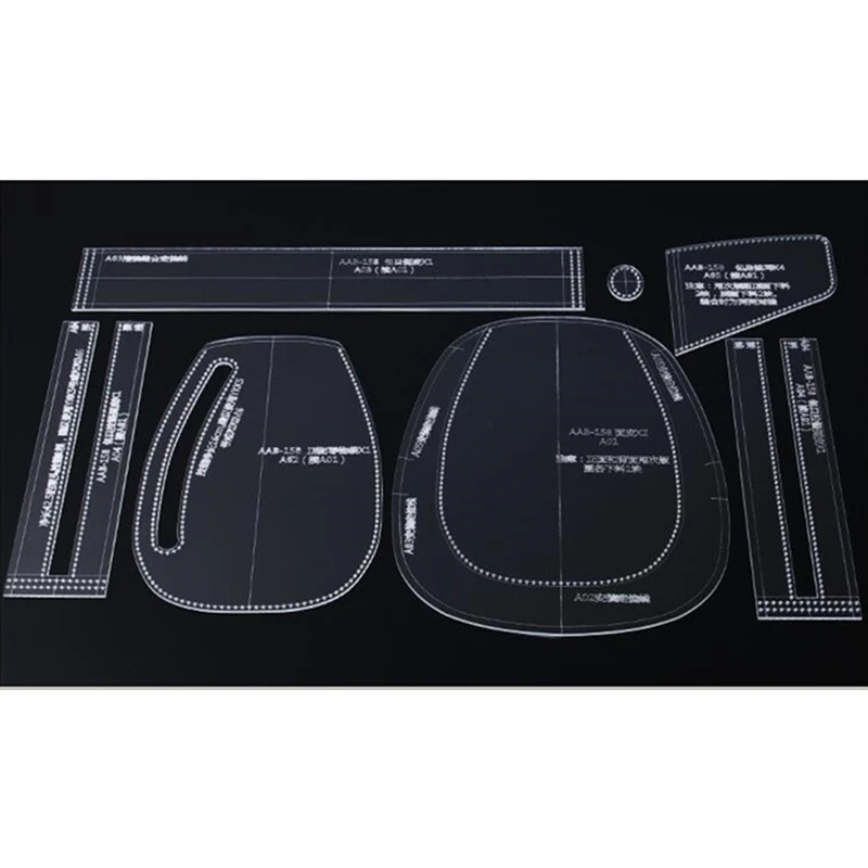 1 Set Acrylic Clear Template For DIY Waist Bag Holder Leathercraft Pattern Stencil Mould Leather Craft Tool Set 19*25*5