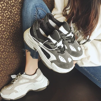 

Korean version of the fashion breathable lightweight high-top women's shoes students retro casual running shoes