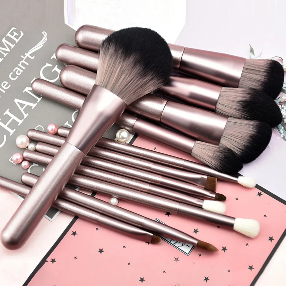 

Soft 12 Pcs Make Up Brushes Set Professional Foundation Brushes Blending Face Powder Concealer Lip Beauty Tool With Cosmetic bag
