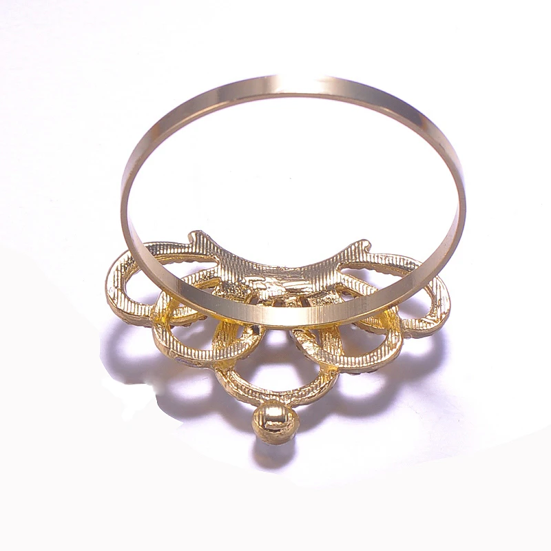 J0401-ring) 40X30 мм кольцо из горного хрусталя для украшения свадебного стола, золотое покрытие, Размер кольца: 40 мм