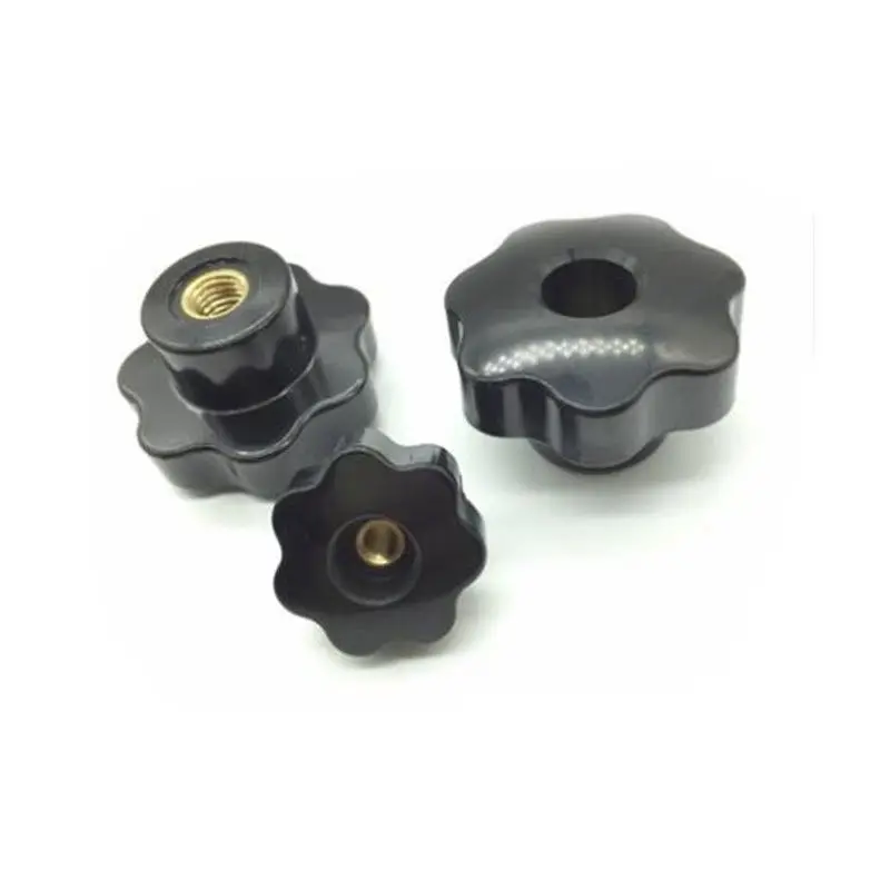 

5pcs M8 Female Thread OD 32mm Star Shaped Head Clamping Nuts Knob With Hole