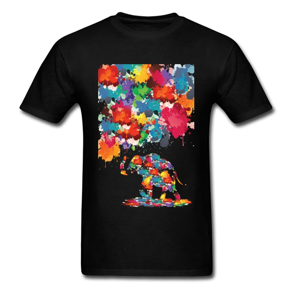 

Bright Colorful Painting Tshirt Elephant Gamer Doodle Fashion T-Shirt University T Shirt For Student 2018 Top Quality Punisher