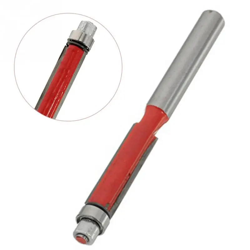 1 Pcs Woodworking Trimming Cutter Head 1/4' End Wood Edge Milling Cutter Alloy Carving Bearing Cutt