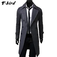 T-bird Jacket Men Winter 2017 Male Bomber Jacket Men Double-Breasted Long Section Brand Parka Men Outwear Men Cotton Jackets 3XL