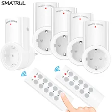 SMATRUL EU UK вилка 433 МГц умная Беспроводная 5 розетка 2 Пульт дистанционного управления электрическая розетка в стену 220 в 230 В LEDl огни для USB зарядного устройства