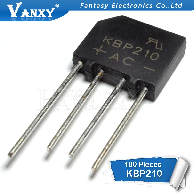 100PCS KBP210 2A 1000V BRIDGE RECTIFIER new and original ICin