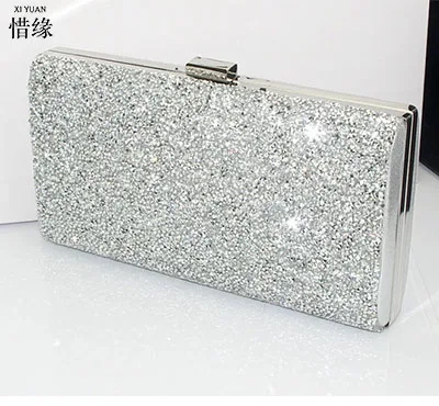 

XIYUAN BRAND luxury crystal clutch evening bag Golden party purse women wedding bridal handbag pouch soiree pochette for ladies