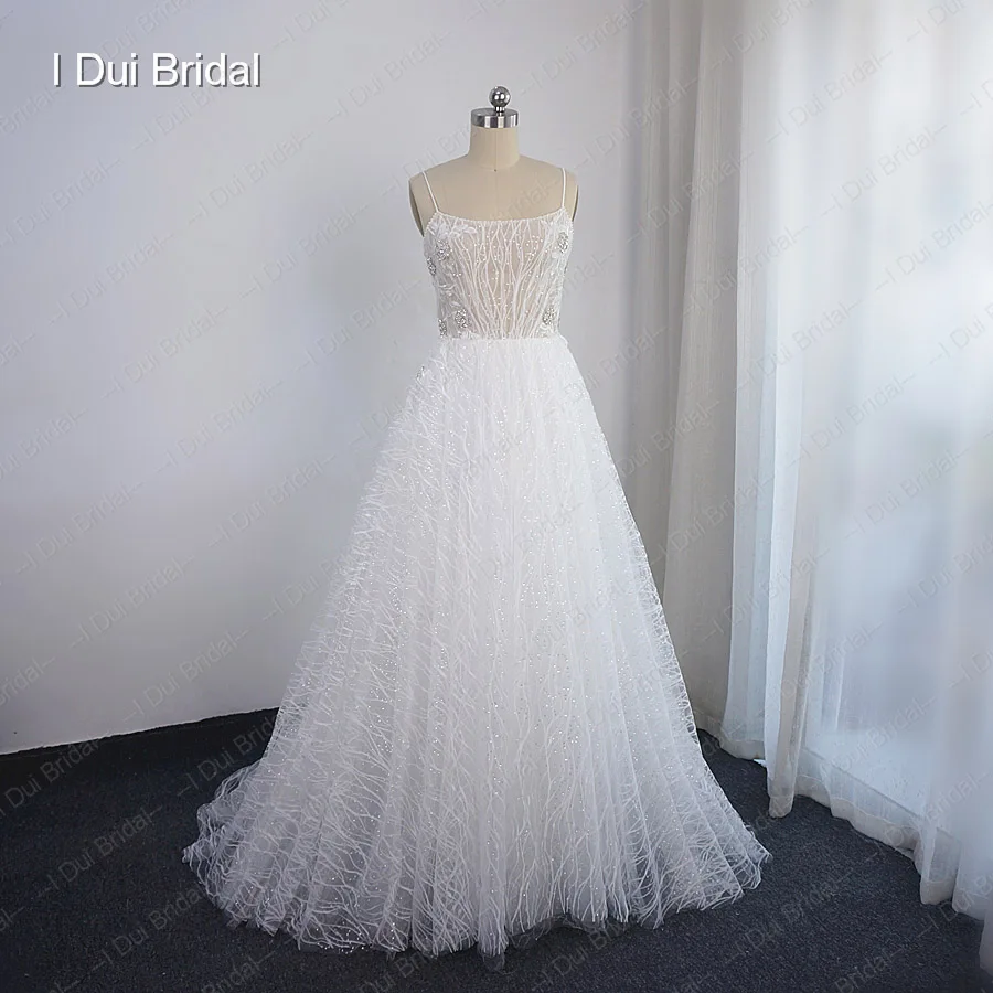 sparkling tulle wedding dress