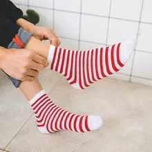 1 пара милых полосатых носков для женщин, модные носки в стиле Харадзюку ярких цветов, хлопковые короткие смешные носки для мужчин, унисекс, счастливые носки для женщин