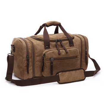 

Kweco Vader Canvas Shoulder Bag Men Travel Bags Carry on Luggage Bags Men Duffel Package Travel Tote Large Weekend Bag Overnight