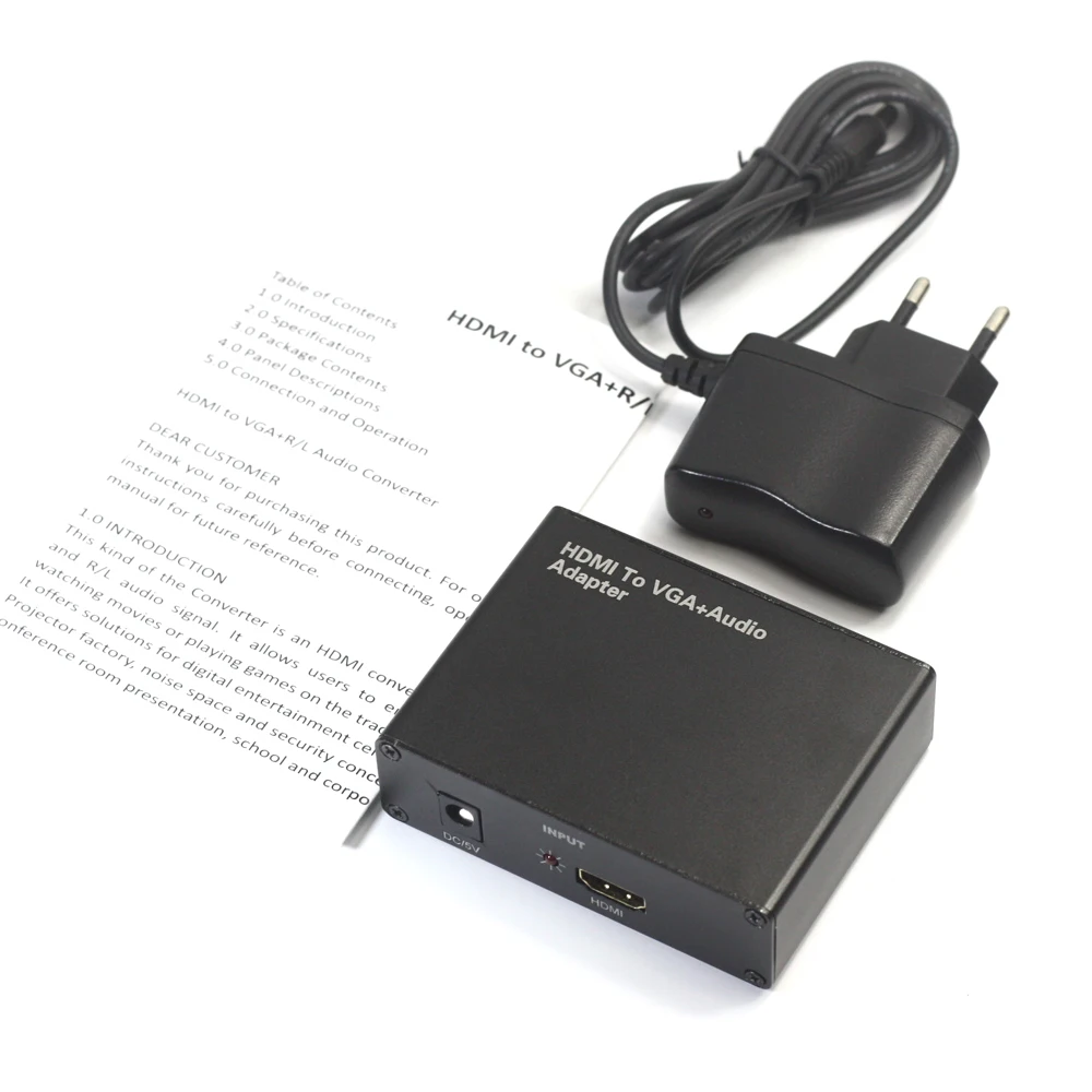 Преобразователь AIXXCO HDMI VGA с аудио/R/L HDMI2VGA 1080P разъем для ПК ноутбука HD ТВ приставки