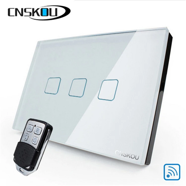 

Csnkou 3gang US standard lighting wall touch switches remote control touch switch screen smart wall switch for LED lamp